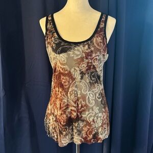 Fairy core sequins floral tank top with sequins floral detailing